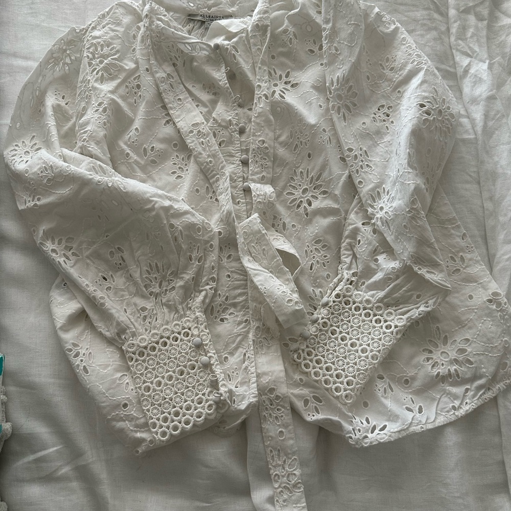 AllSaints White cotton blouse